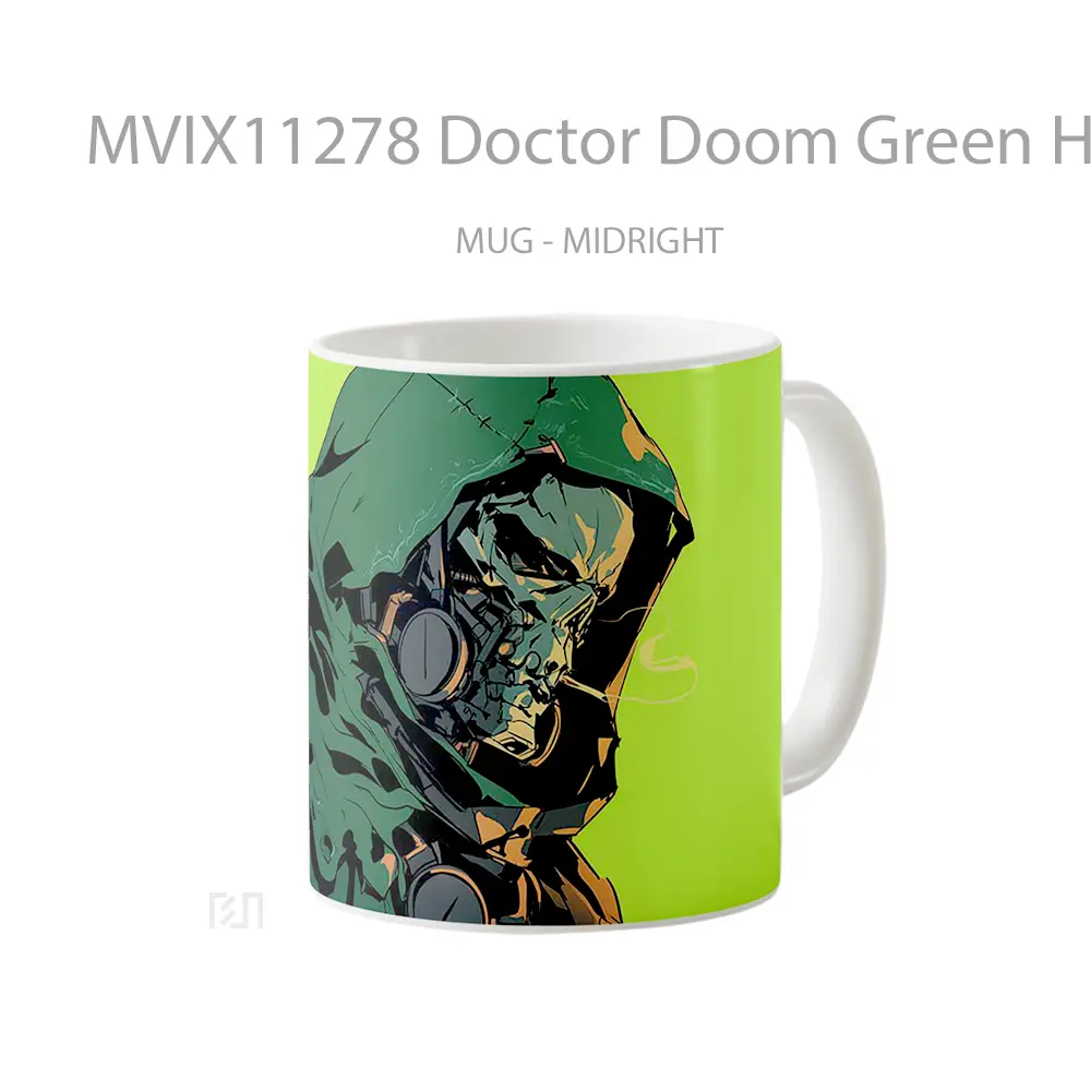 Mug Doctor Doom Green Hooded Mask Gelas Keramik Desain Unik - All-side / Desain