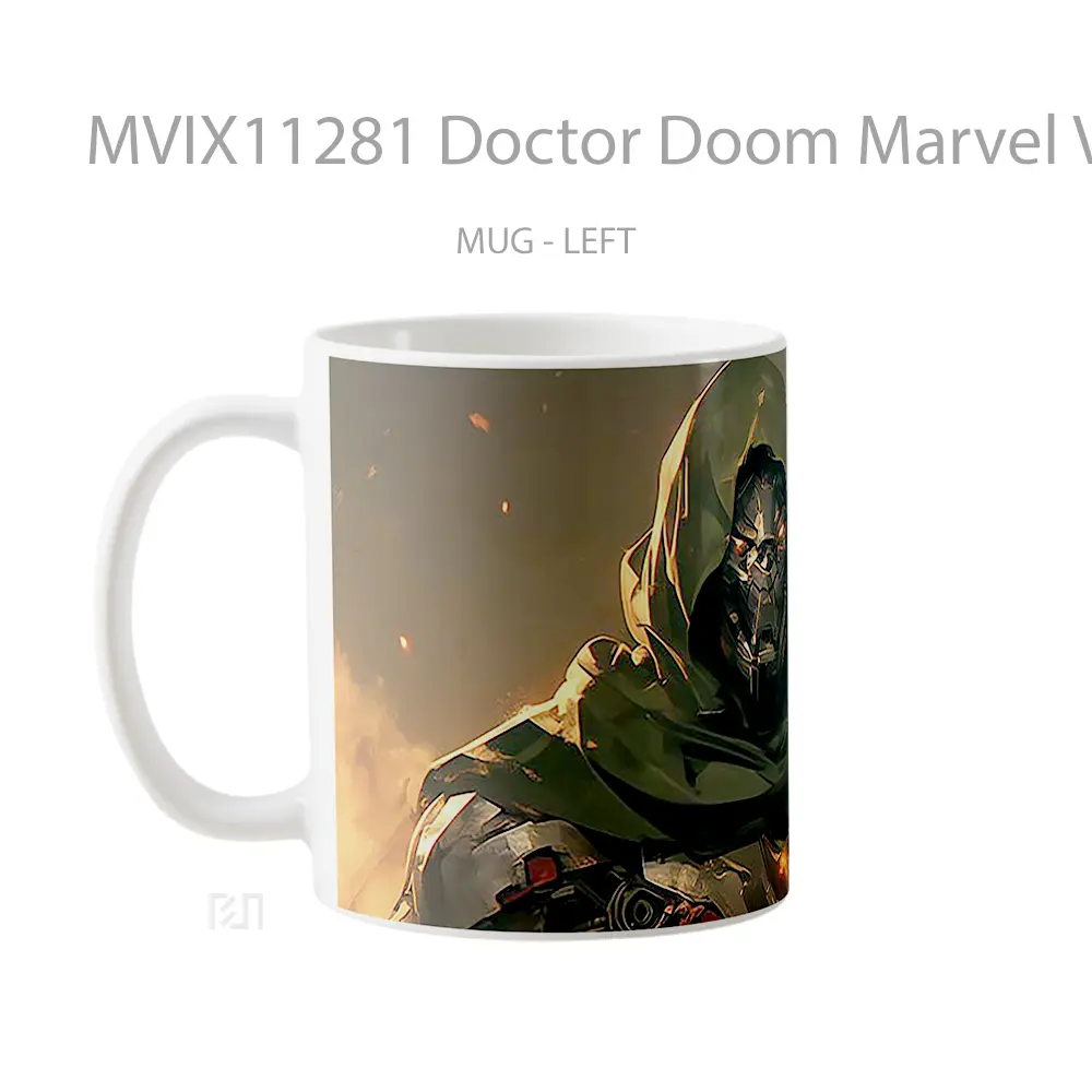Mug Doctor Doom Marvel Villain Gelas Keramik Koleksi Superhero - All-side / Desain