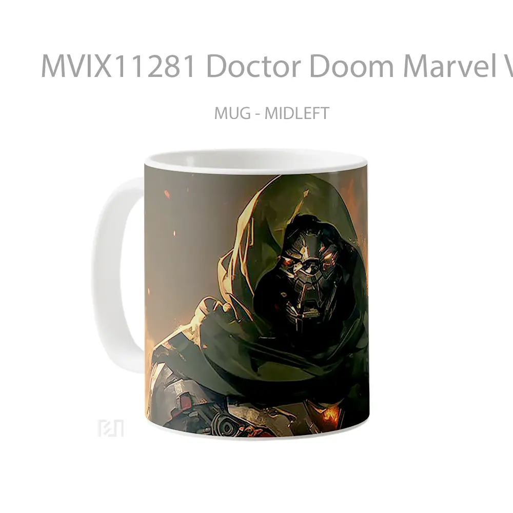 Mug Doctor Doom Marvel Villain Gelas Keramik Koleksi Superhero - All-side / Desain