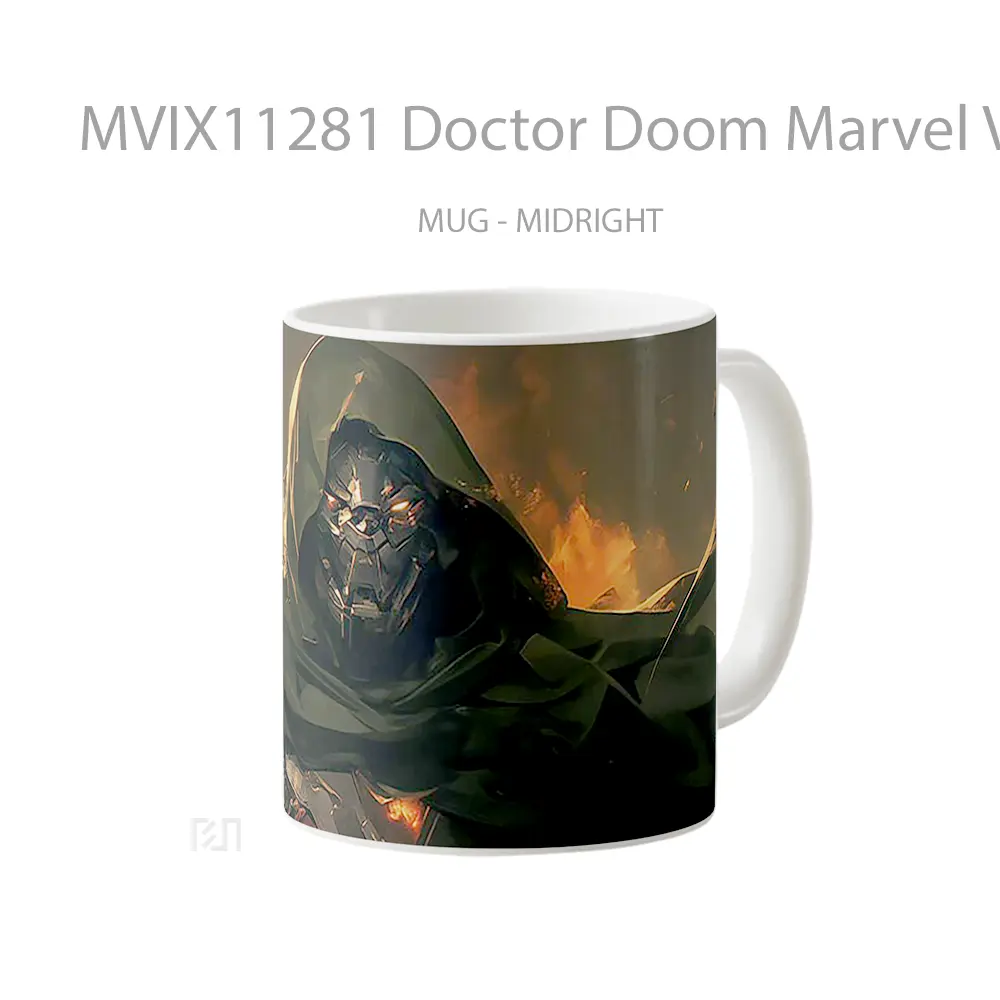 Mug Doctor Doom Marvel Villain Gelas Keramik Koleksi Superhero - All-side / Desain