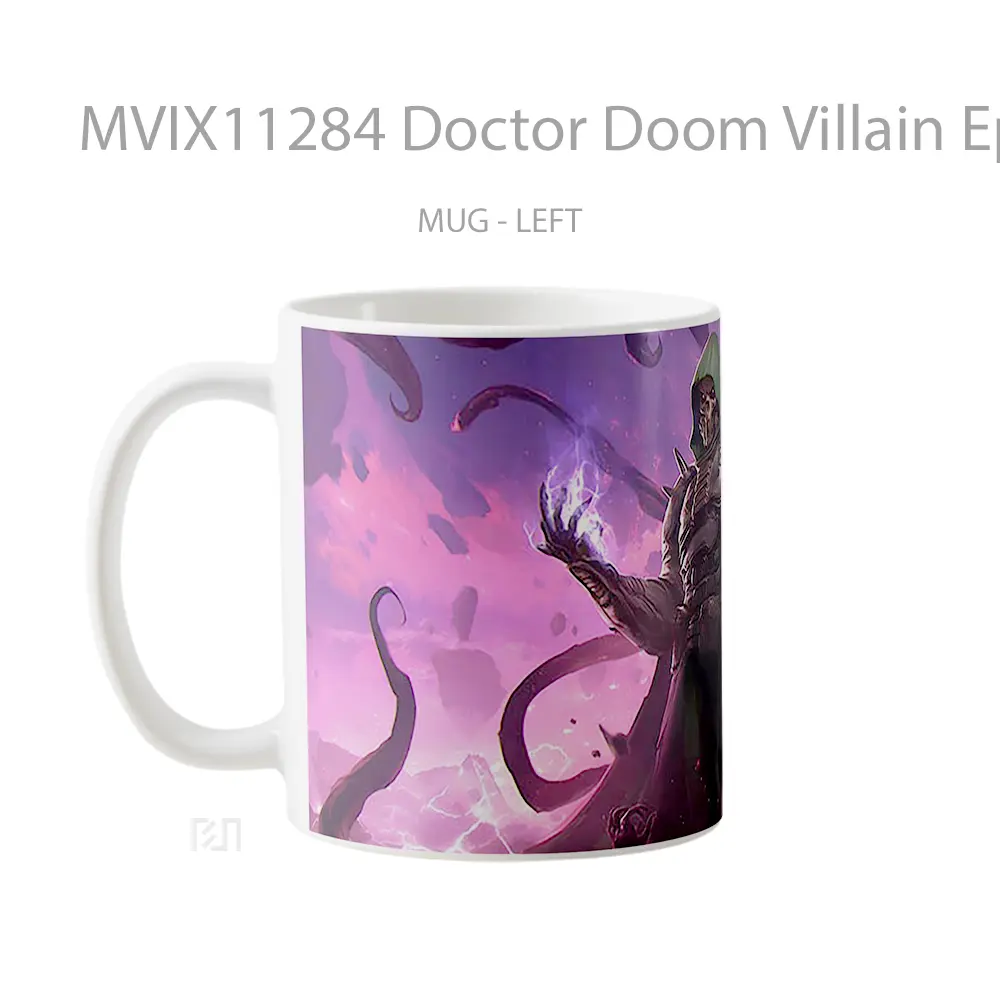 Mug Doctor Doom Villain Epic Powers Hadiah Lucu dan Menarik - All-side / Desain