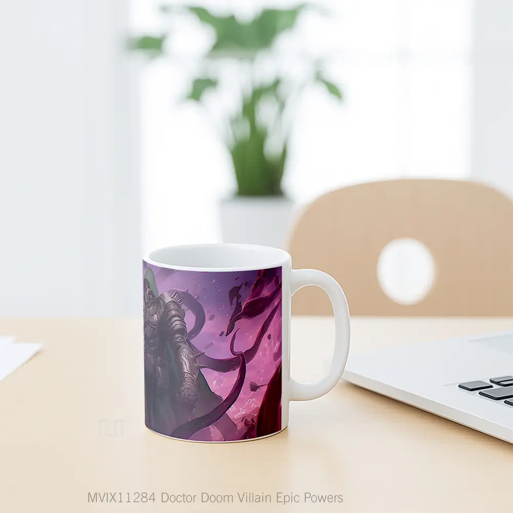 Mug Doctor Doom Villain Epic Powers Hadiah Lucu dan Menarik - All-side / Desain