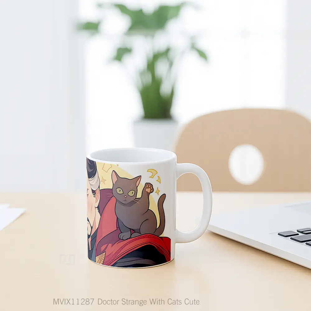 Mug Doctor Strange With Cats Cute Hadiah Lucu dan Menarik - All-side / Desain