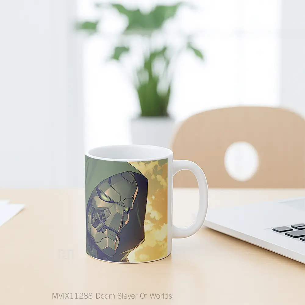 Mug Doom Slayer Of Worlds Hadiah Lucu dan Menarik - All-side / Desain