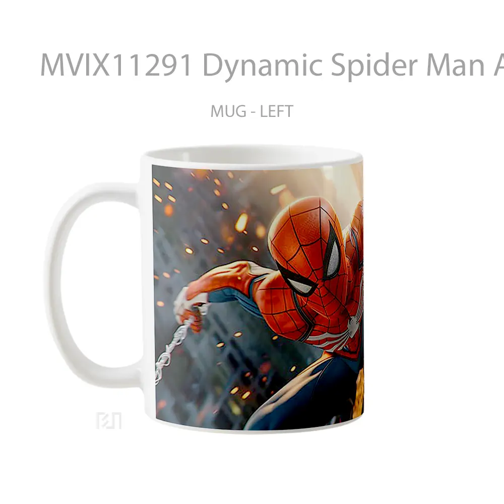 Mug Dynamic Spider Man Action Gelas Keramik Desain Unik - All-side / Desain