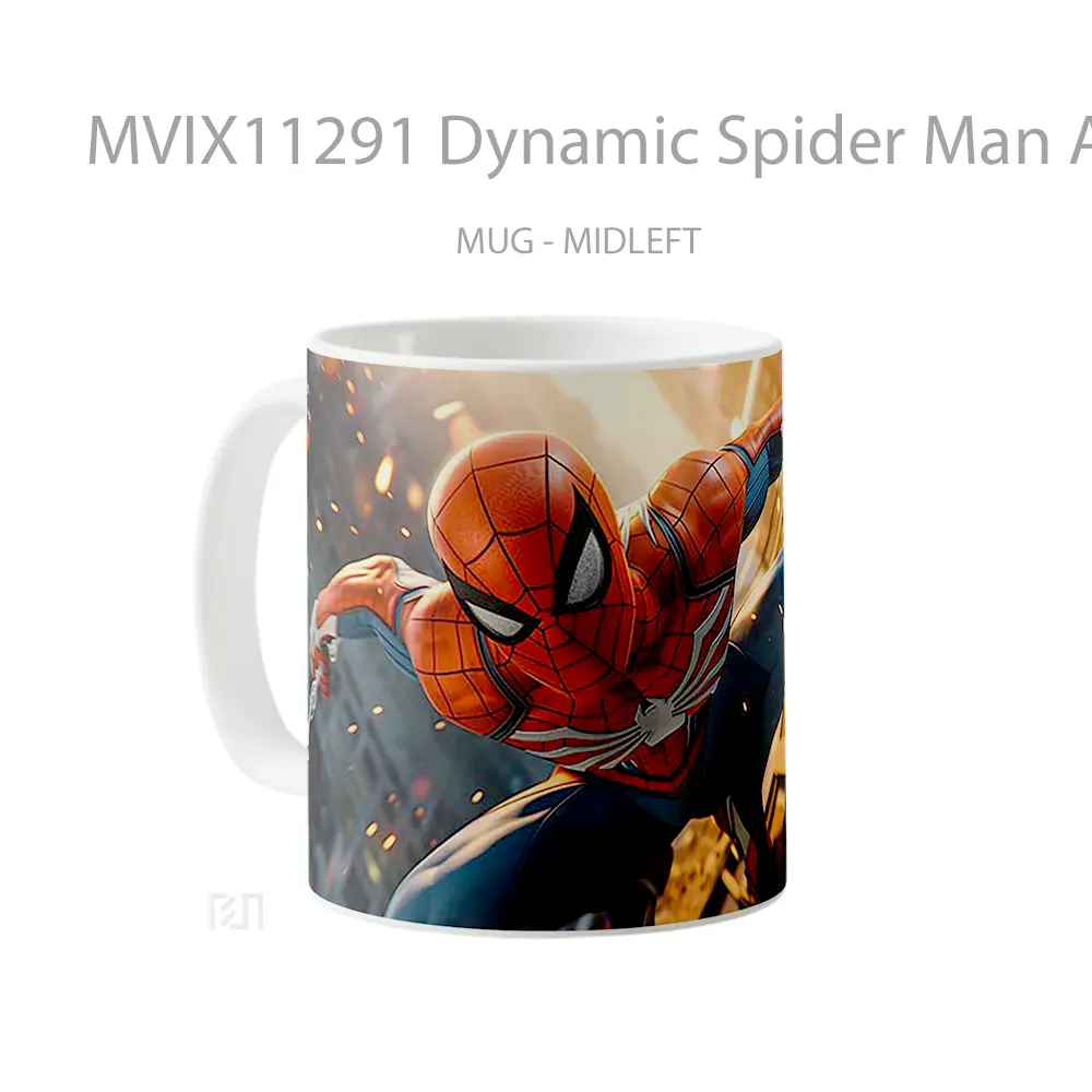 Mug Dynamic Spider Man Action Gelas Keramik Desain Unik - All-side / Desain