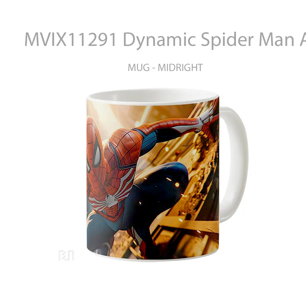 Mug Dynamic Spider Man Action Gelas Keramik Desain Unik - All-side / Desain
