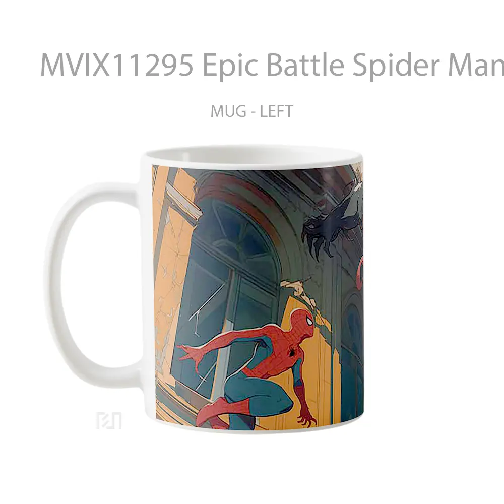 Mug Epic Battle Spider Man Venom Hadiah Lucu dan Menarik - All-side / Desain
