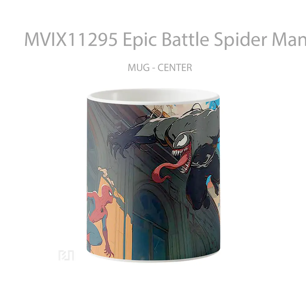 Mug Epic Battle Spider Man Venom Hadiah Lucu dan Menarik