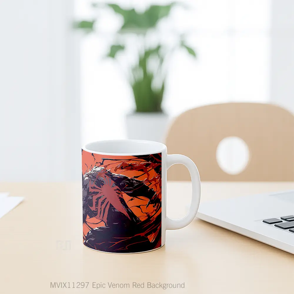 Mug Epic Venom Red Background Gelas Keramik Desain Unik - All-side / Desain