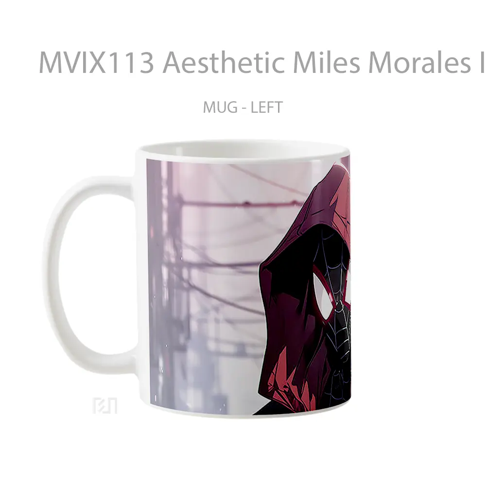Mug Aesthetic Miles Morales In Hoodie Gelas Keramik Desain Unik - All-side / Desain