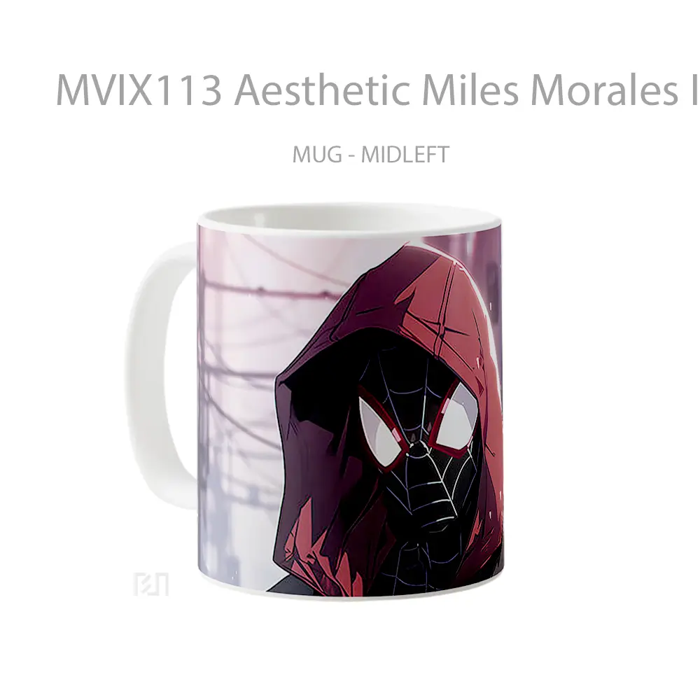 Mug Aesthetic Miles Morales In Hoodie Gelas Keramik Desain Unik - All-side / Desain