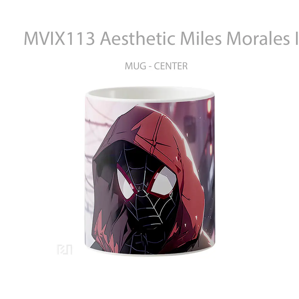 Mug Aesthetic Miles Morales In Hoodie Gelas Keramik Desain Unik