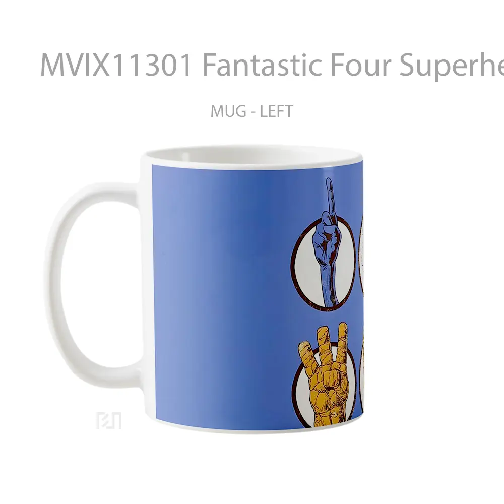 Mug Fantastic Four Superhero Team Classic Mug Anime Populer Koleksi Spesial - All-side / Desain
