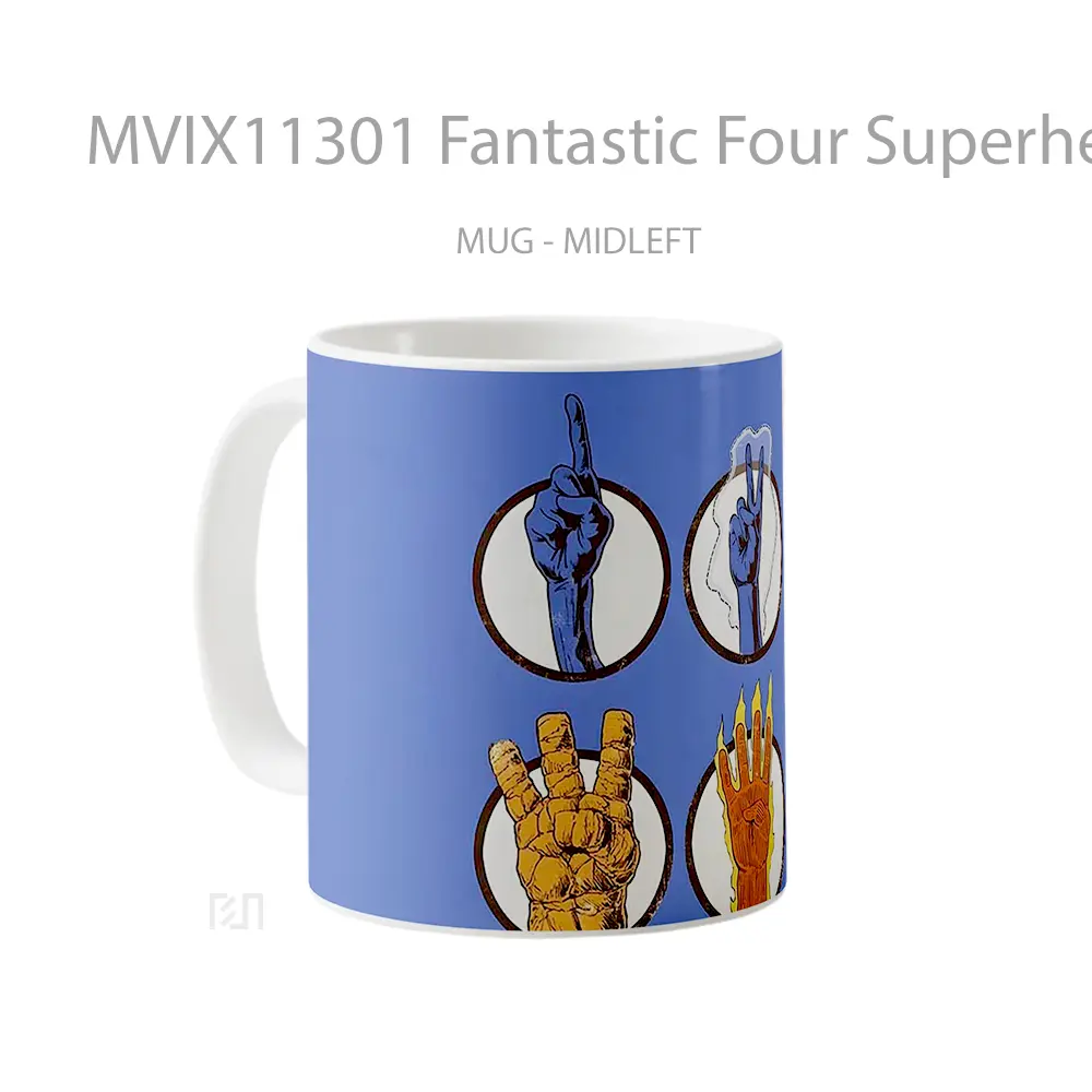 Mug Fantastic Four Superhero Team Classic Mug Anime Populer Koleksi Spesial - All-side / Desain