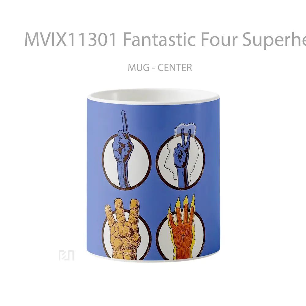 Mug Fantastic Four Superhero Team Classic Mug Anime Populer Koleksi Spesial