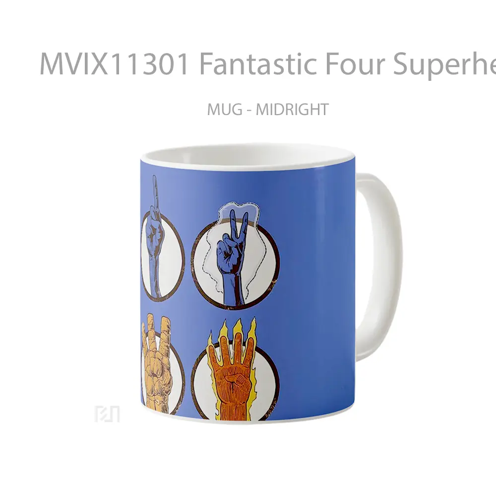 Mug Fantastic Four Superhero Team Classic Mug Anime Populer Koleksi Spesial - All-side / Desain