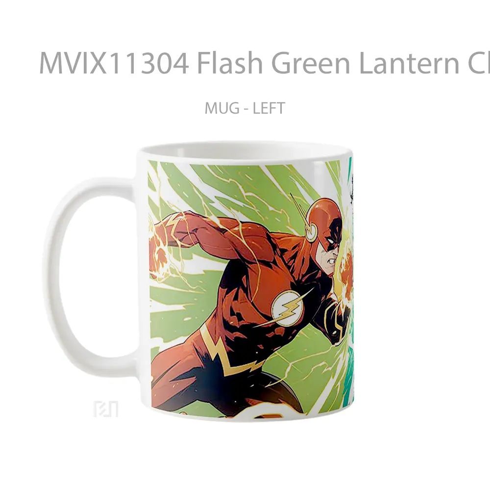 Mug Flash Green Lantern Clash Superheroes Hadiah Unik Anime Lovers - All-side / Desain