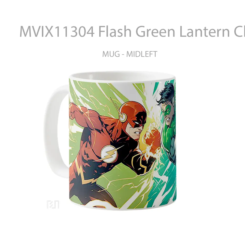 Mug Flash Green Lantern Clash Superheroes Hadiah Unik Anime Lovers - All-side / Desain