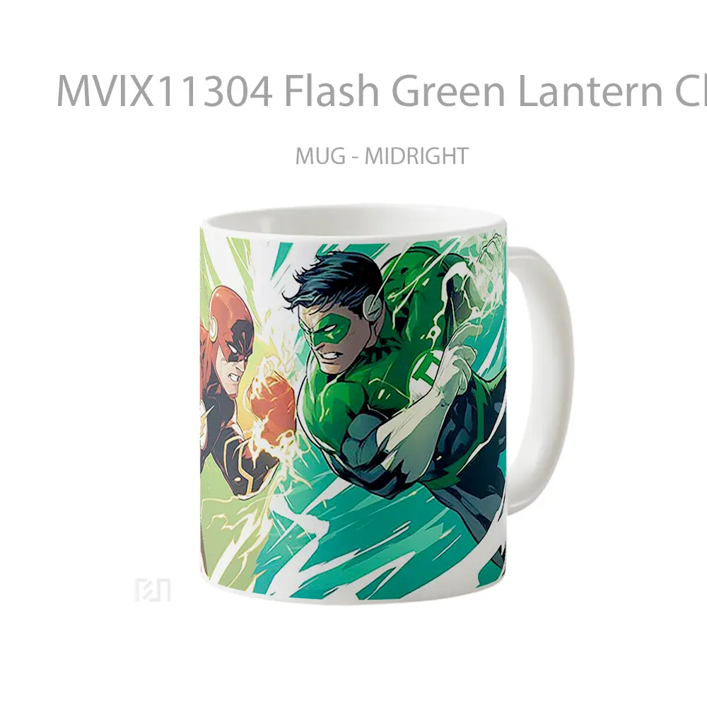 Mug Flash Green Lantern Clash Superheroes Hadiah Unik Anime Lovers - All-side / Desain