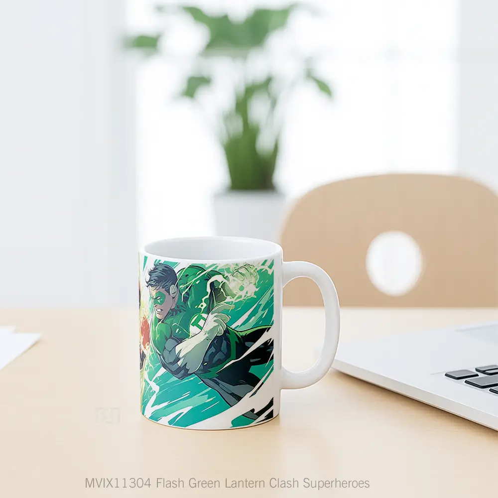 Mug Flash Green Lantern Clash Superheroes Hadiah Unik Anime Lovers - All-side / Desain