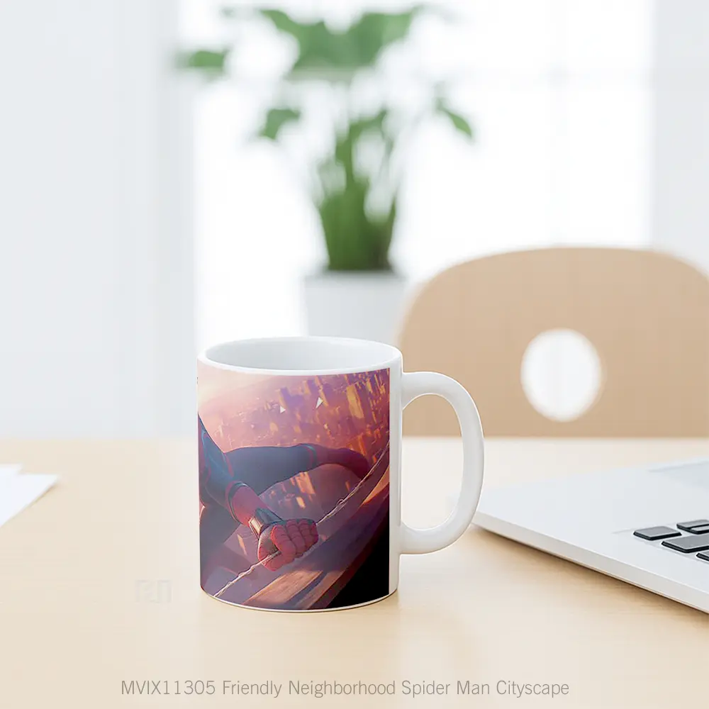 Mug Friendly Neighborhood Spider Man Cityscape Koleksi Mug Limited Edition - All-side / Desain