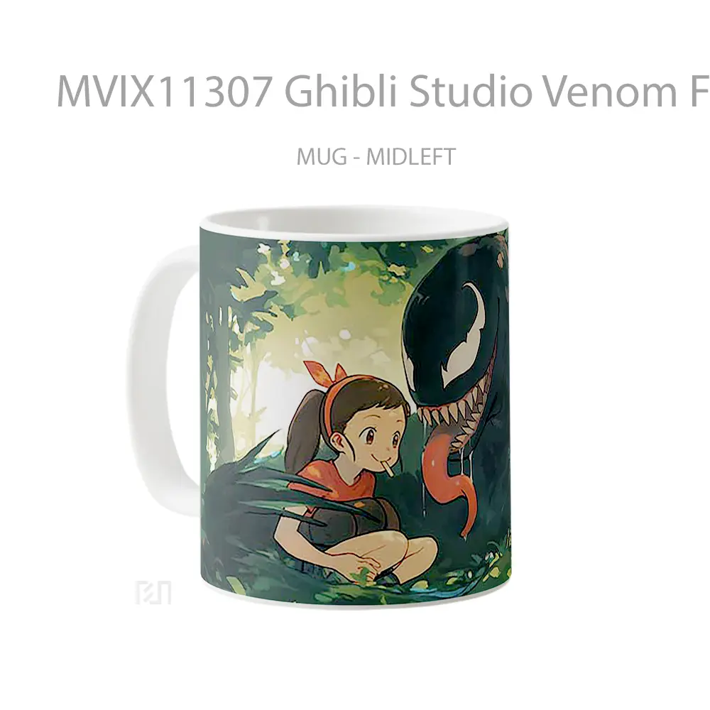 Mug Ghibli Studio Venom Friendly Beast Hadiah Lucu dan Menarik - All-side / Desain