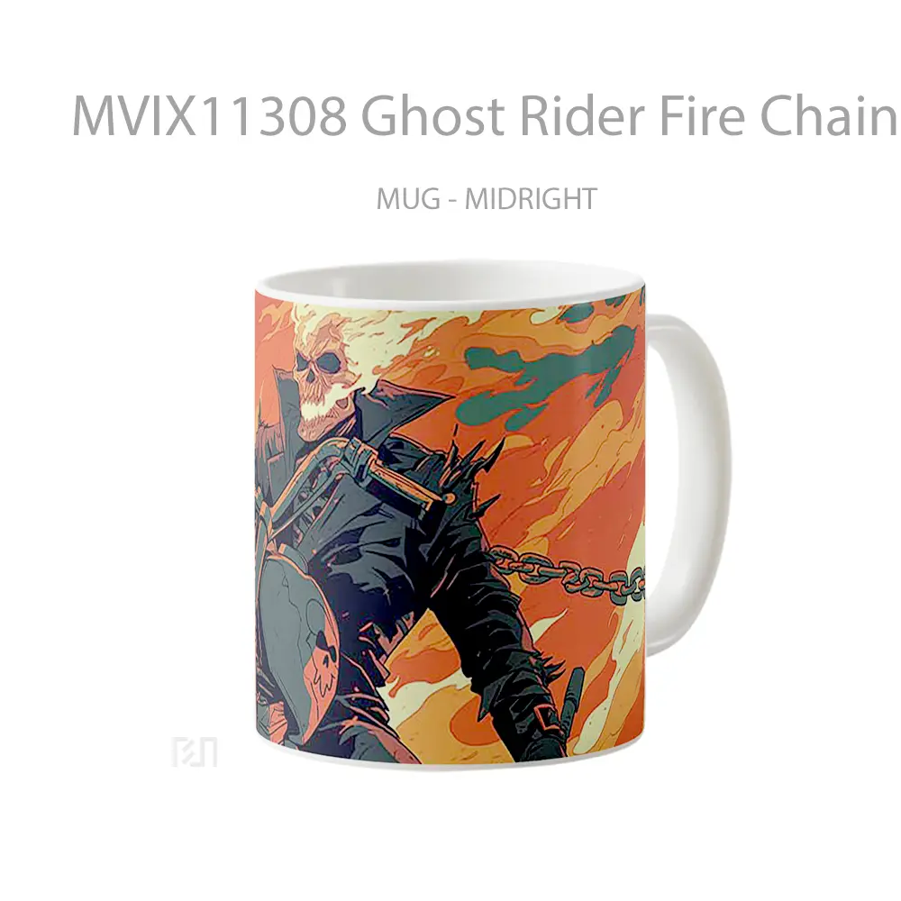 Mug Ghost Rider Fire Chain Hadiah Lucu dan Menarik - All-side / Desain