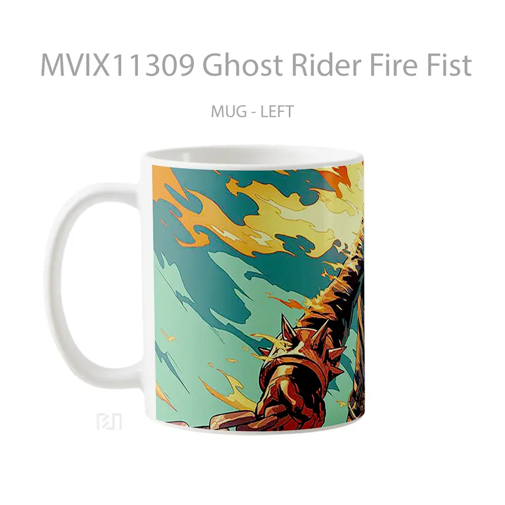Mug Ghost Rider Fire Fist Gelas Keramik Desain Unik - All-side / Desain