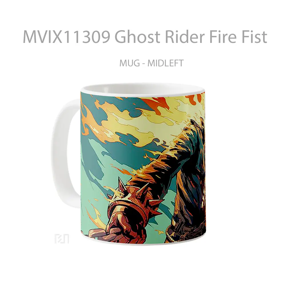 Mug Ghost Rider Fire Fist Gelas Keramik Desain Unik - All-side / Desain
