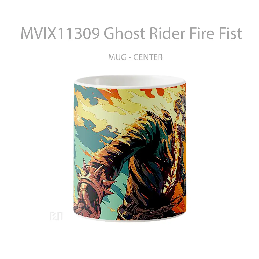 Mug Ghost Rider Fire Fist Gelas Keramik Desain Unik
