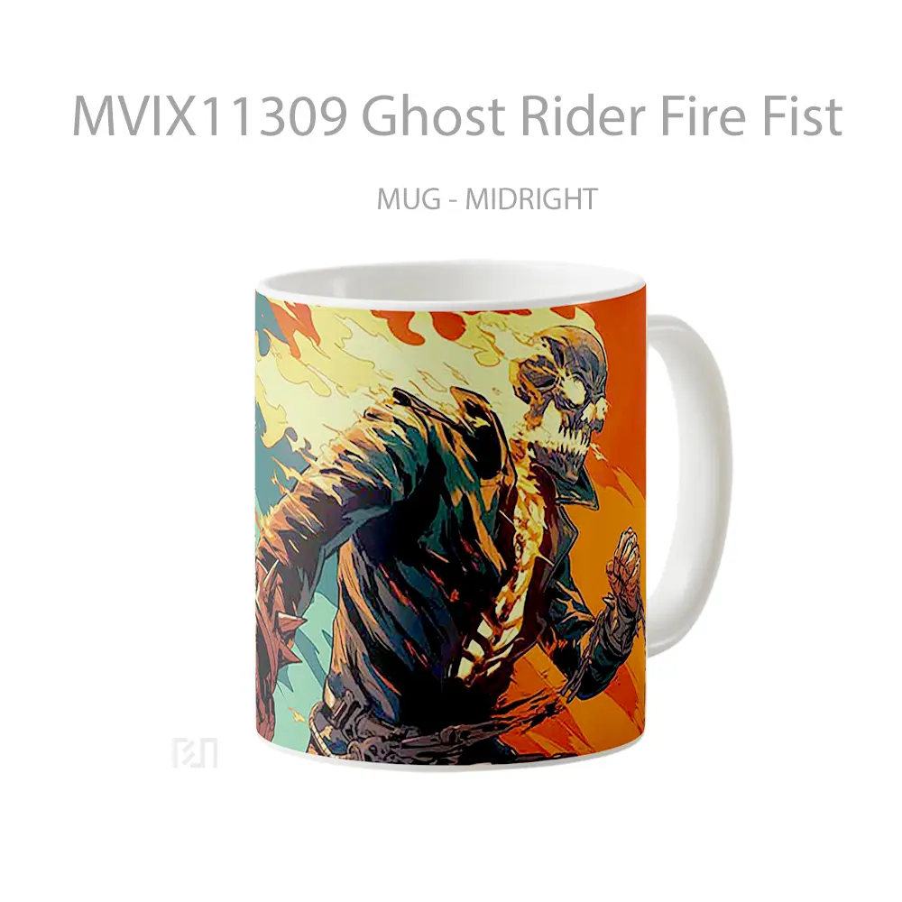 Mug Ghost Rider Fire Fist Gelas Keramik Desain Unik - All-side / Desain