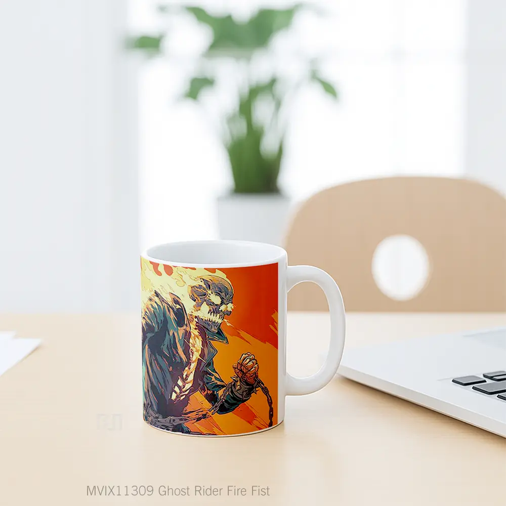 Mug Ghost Rider Fire Fist Gelas Keramik Desain Unik - All-side / Desain