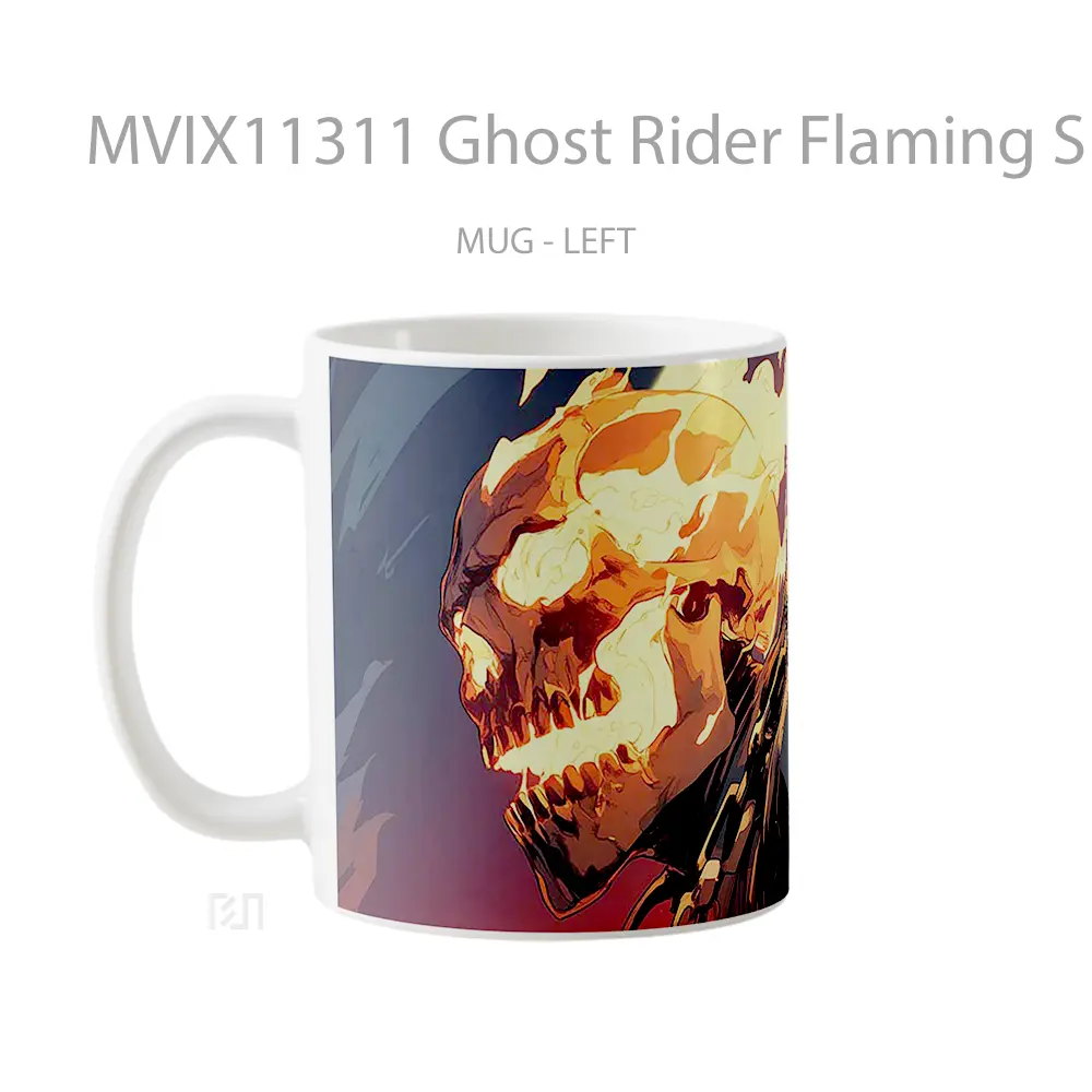 Mug Ghost Rider Flaming Skull Futuristic Style Koleksi Mug Limited Edition - All-side / Desain