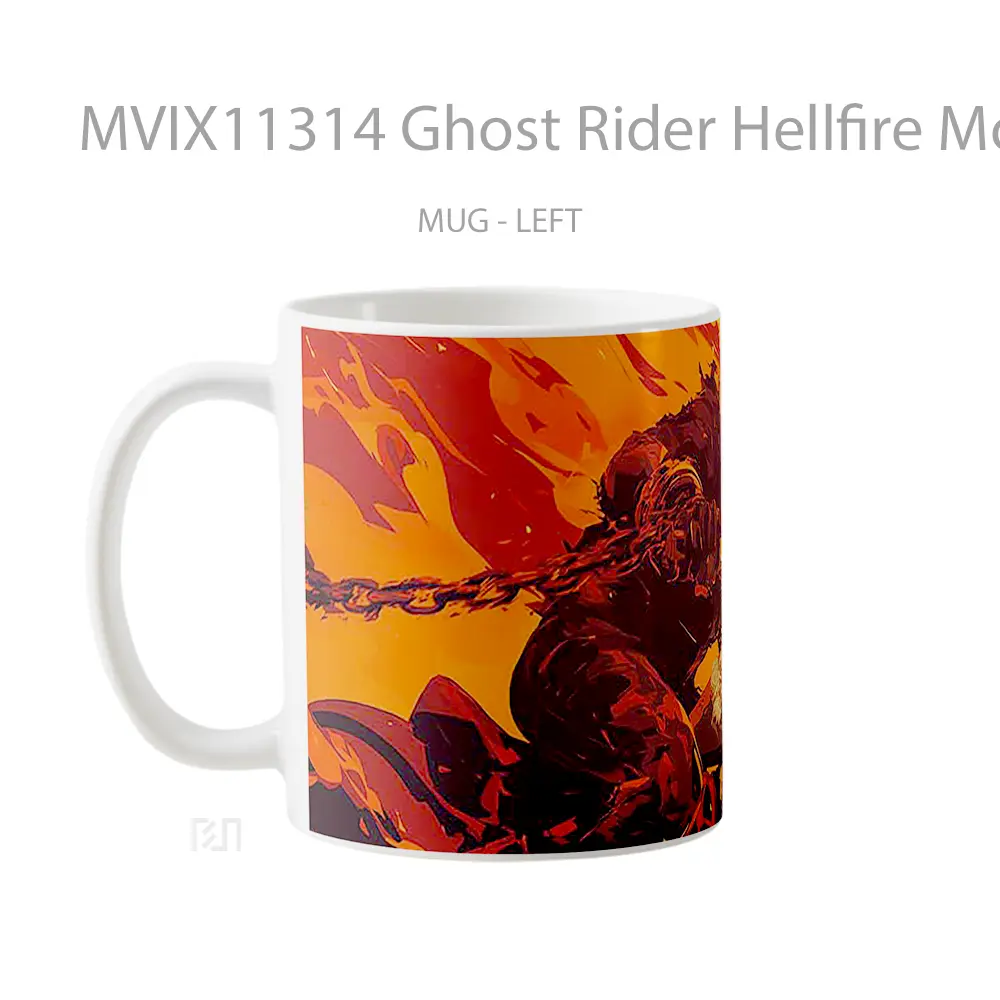 Mug Ghost Rider Hellfire Motorcycle Hadiah Lucu dan Menarik - All-side / Desain