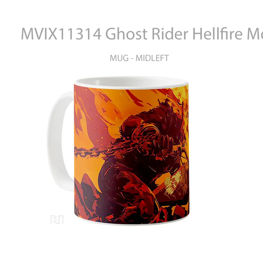 Mug Ghost Rider Hellfire Motorcycle Hadiah Lucu dan Menarik - All-side / Desain