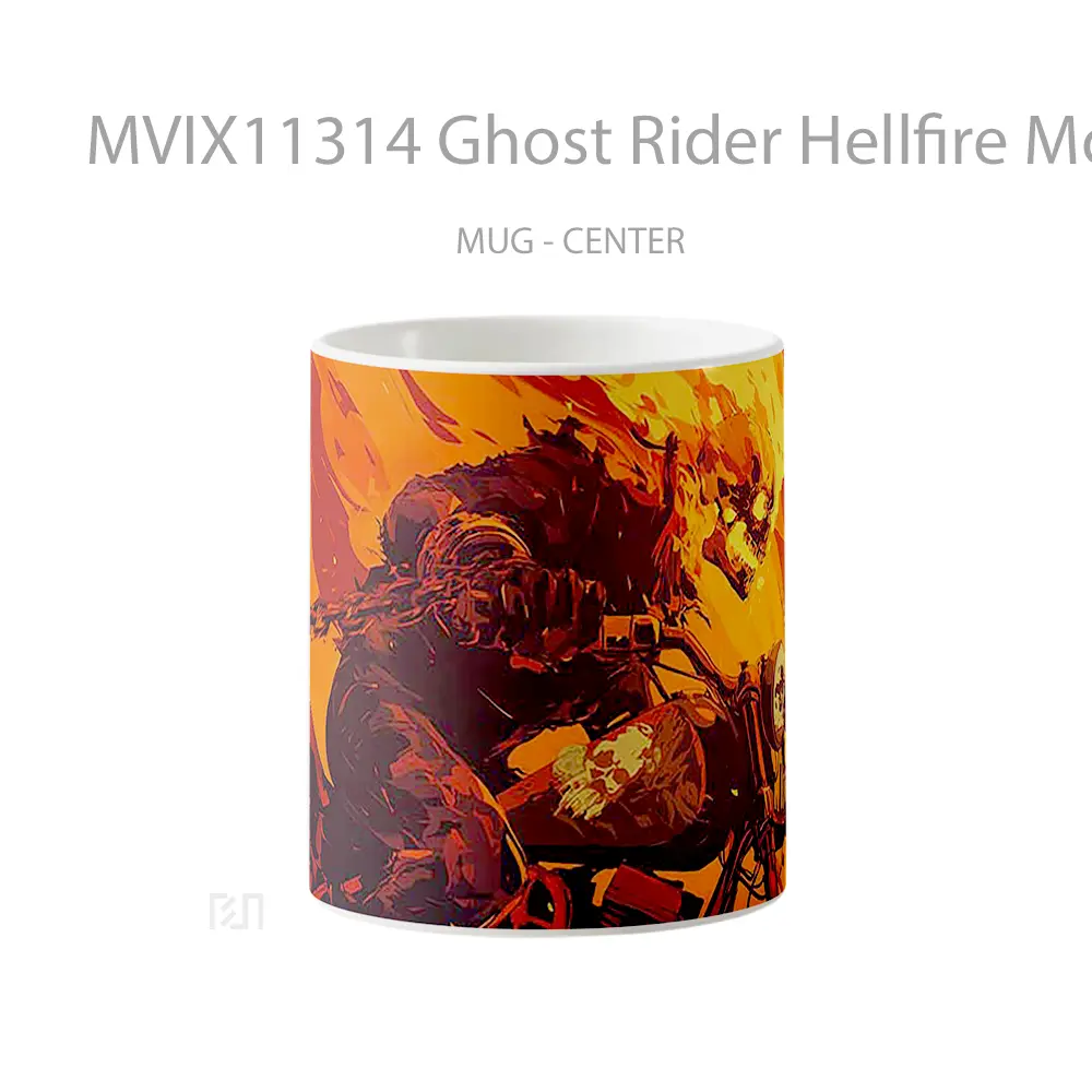 Mug Ghost Rider Hellfire Motorcycle Hadiah Lucu dan Menarik