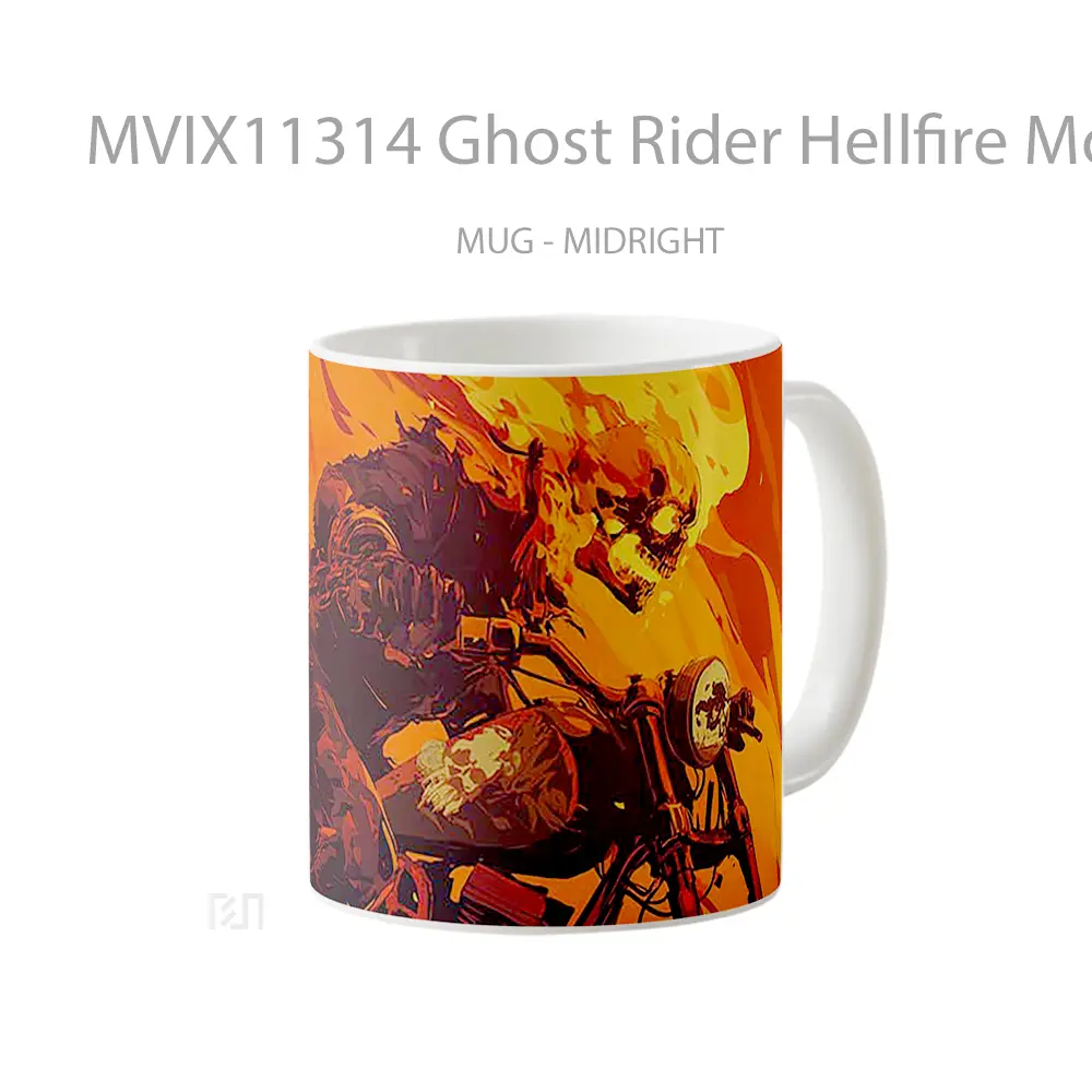 Mug Ghost Rider Hellfire Motorcycle Hadiah Lucu dan Menarik - All-side / Desain