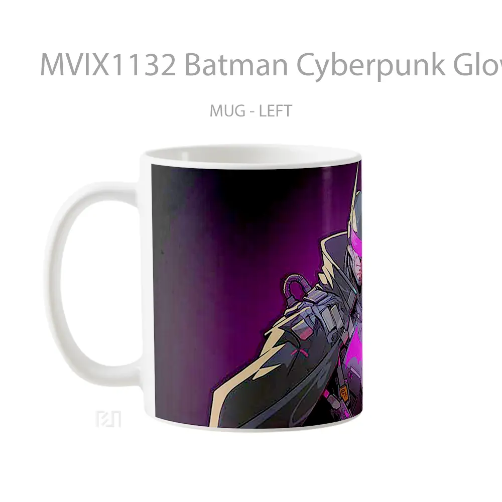 Mug Batman Cyberpunk Glow Goggles Neon Lights Koleksi Mug Film dan Komik - All-side / Desain