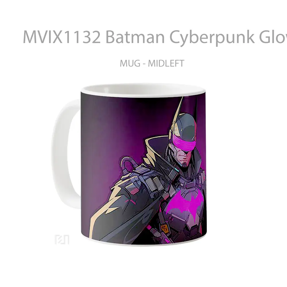 Mug Batman Cyberpunk Glow Goggles Neon Lights Koleksi Mug Film dan Komik - All-side / Desain