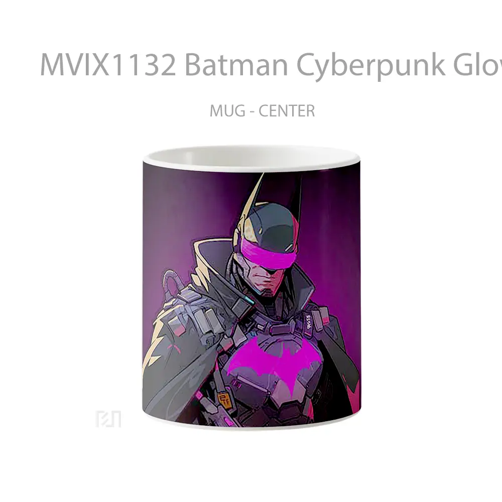 Mug Keramik Premium SNI - Mug Batman Cyberpunk Glow Goggles Neon Lights Koleksi Mug Film dan Komik