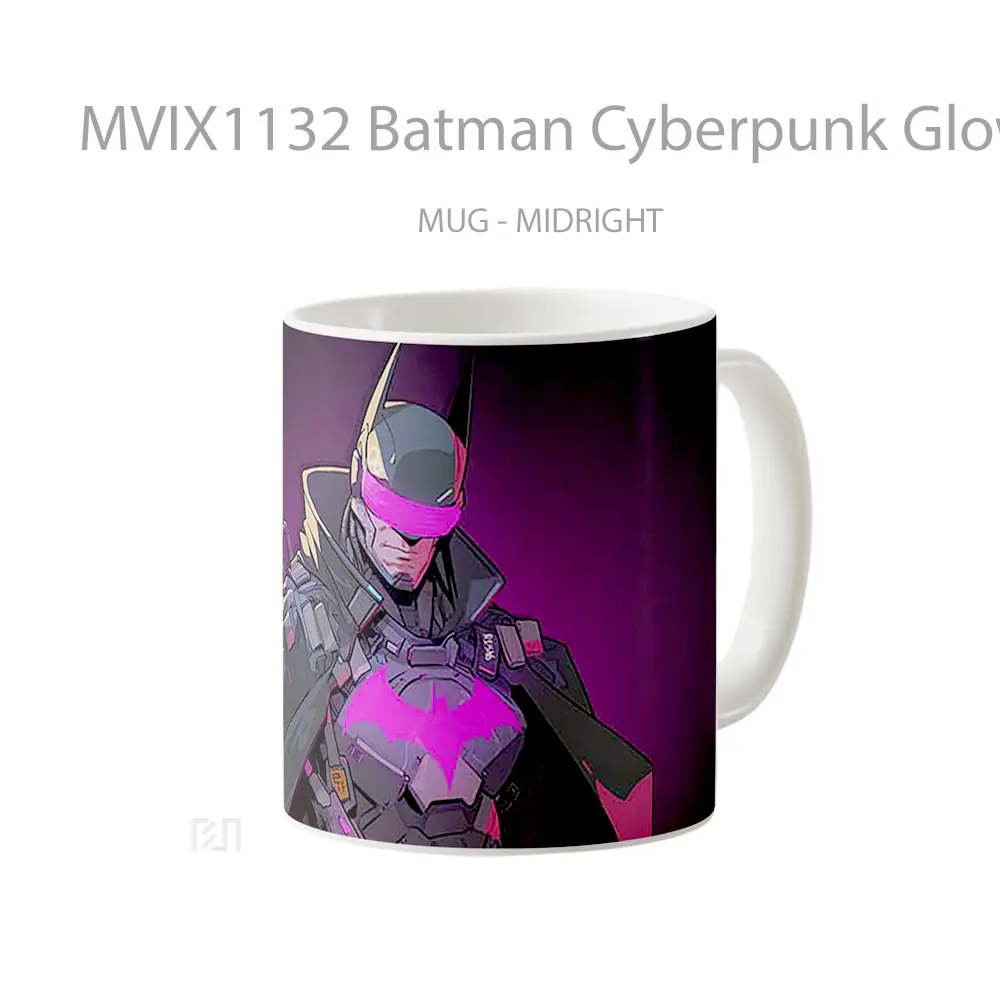 Mug Batman Cyberpunk Glow Goggles Neon Lights Koleksi Mug Film dan Komik - All-side / Desain