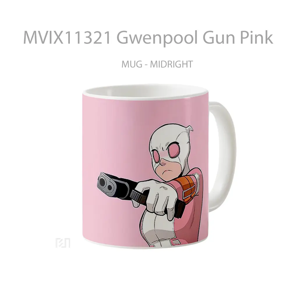 Mug Gwenpool Gun Pink Mug Aesthetic Koleksi Spesial - All-side / Desain