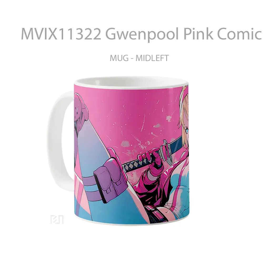 Mug Gwenpool Pink Comic Style Mug Aesthetic Koleksi Spesial - All-side / Desain