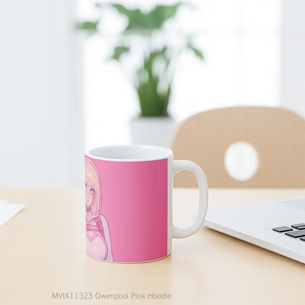 Mug Gwenpool Pink Hoodie Gelas Keramik Desain Unik - All-side / Desain