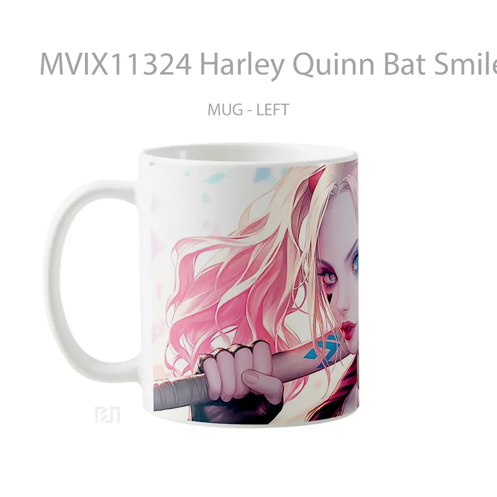 Mug Harley Quinn Bat Smile Hadiah Lucu dan Menarik - All-side / Desain