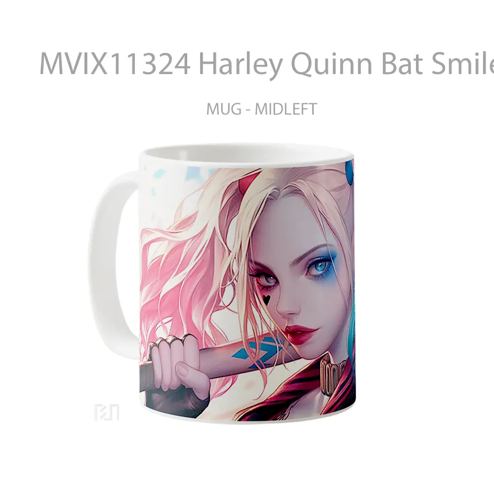 Mug Harley Quinn Bat Smile Hadiah Lucu dan Menarik - All-side / Desain