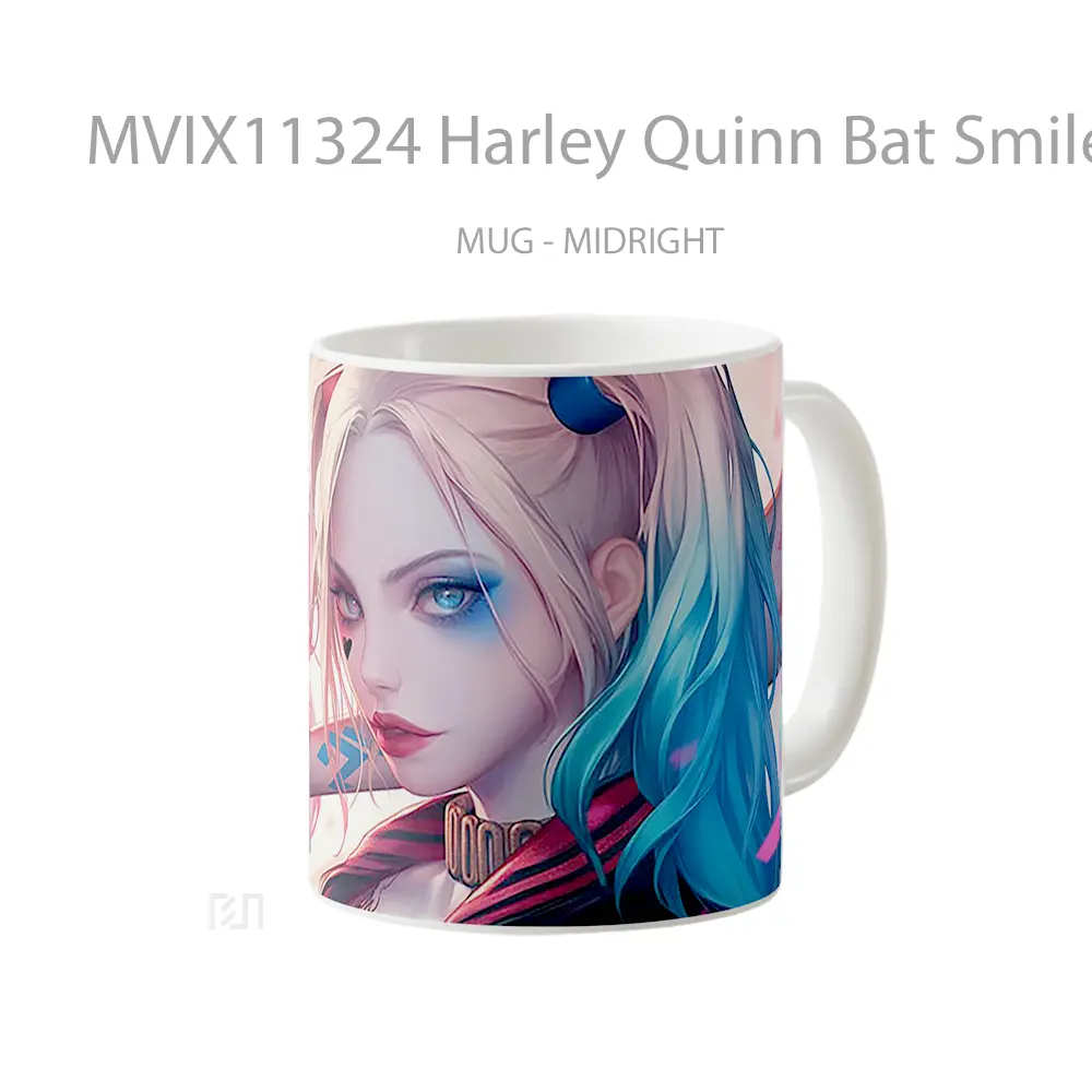 Mug Harley Quinn Bat Smile Hadiah Lucu dan Menarik - All-side / Desain