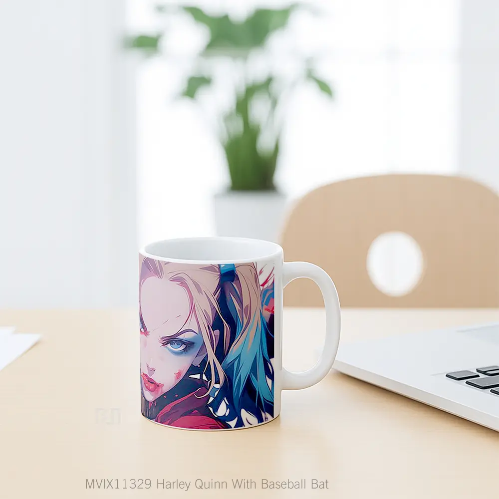 Mug Harley Quinn With Baseball Bat Gelas Keramik Desain Unik - All-side / Desain