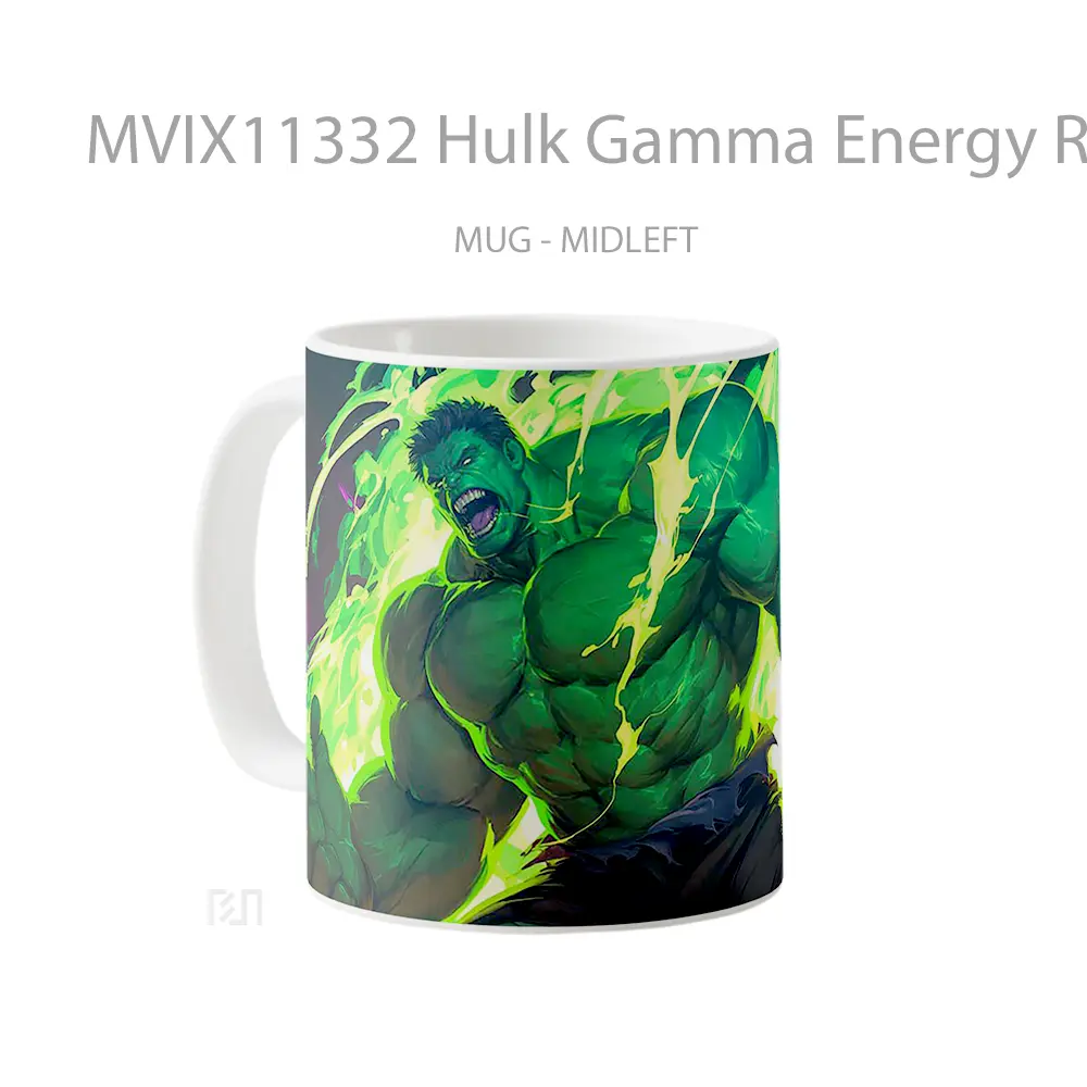 Mug Hulk Gamma Energy Rippling Muscles Mug Aesthetic Koleksi Spesial - All-side / Desain